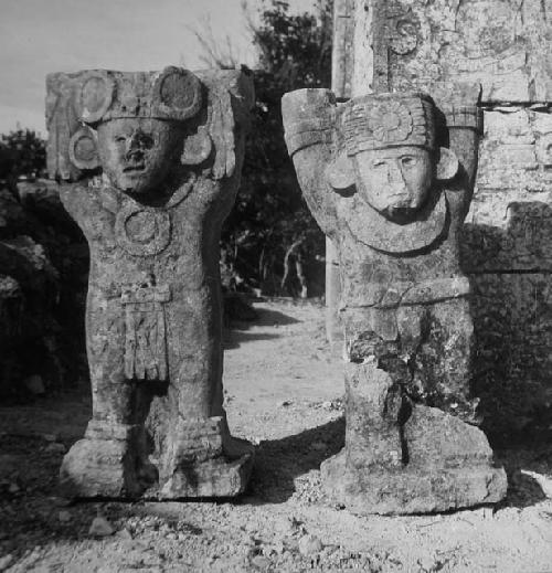 2D7. Atlanteans. Left figure is 78cm. tall. Right figure is 78cm. tall.