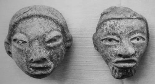 Two Las Charcas Phase figurine heads