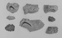Fragments of Miraflores phase "frog pots". All Apparently fine red ware, slip al