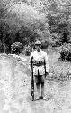 Soldier posing with gun