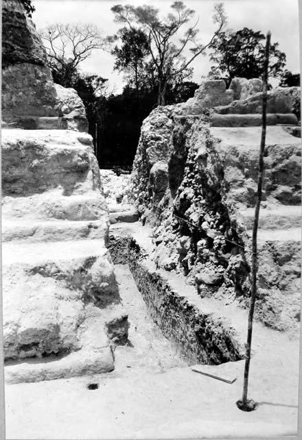 Looking North through NS trench through A-I