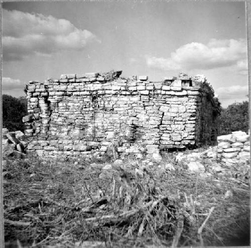 Structure 34 - South facade - taken from top of Structure 33.