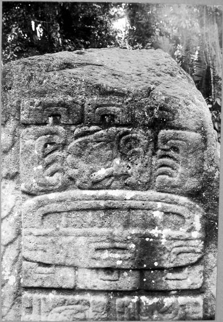 Stela A, east side glyph detail