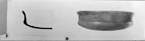 A. Tejeda painting and ink section Incised Zinc Orange bowl form Zacat,