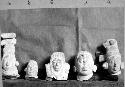 Junuta Figurine heads: small pox types, Orange paste with many sandy inclusions