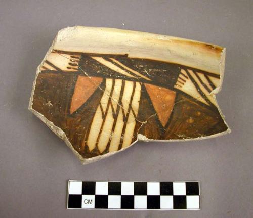 Part of sikyatki polychrome pottery bowl