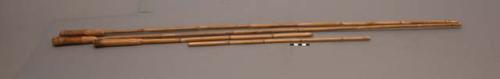 Bamboo spear, 41 in. l.; 22 in. l. (3 spears included in this number)