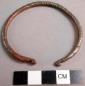 Twisted iron bracelet with small recurved ends