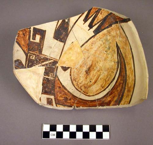 Fragments of polychrome pottery bowl