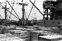 Close up of shipyard, ship and dock