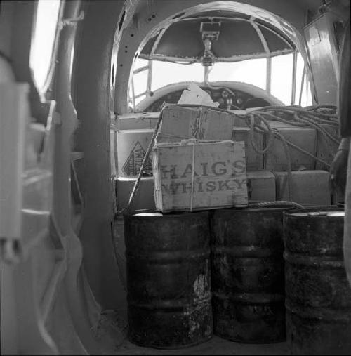 Airplane interior with cargo