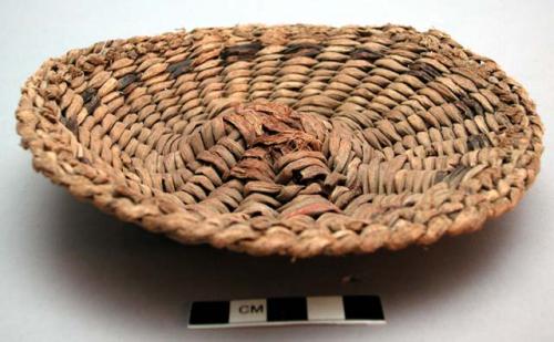 Basket and lid, twined