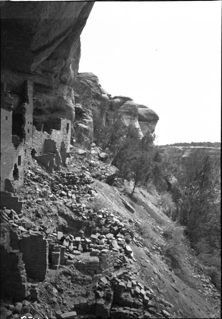 Cliff Palace - Looking South Along Edge of Ruin