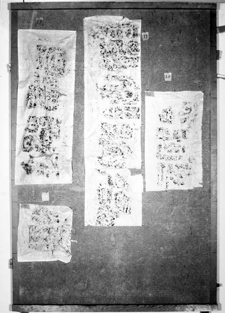 #17 - Altar 16, #18 - Altar 6 left, #19 Altar 4, #20 - Altar 6 right (rubbings)