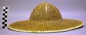 Hat woven of bamboo strips, white gauze interior