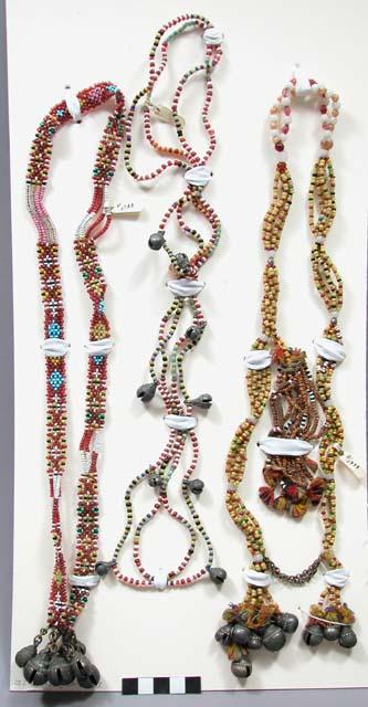 Bead necklaces with bells