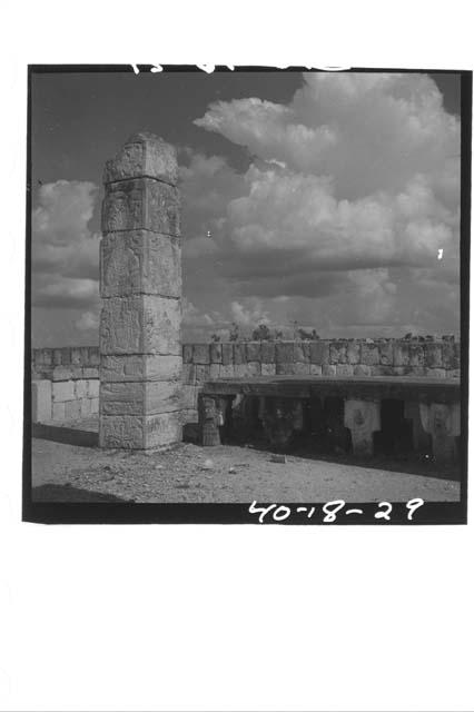 Atlantean altar and column of rear room at the Temple of the Warriors