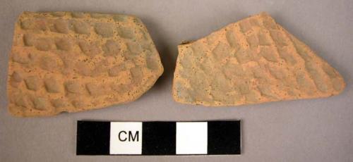 2 corrugated potsherds