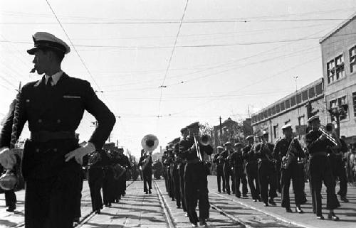 Military band on parade.