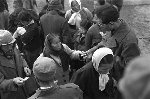 Woman waiting in clinic line