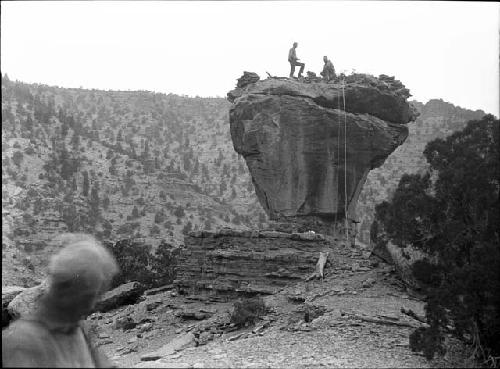 Pedestal rock from East