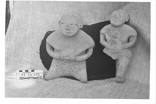 Two Ceramic "Slab-Like" Human Figurines