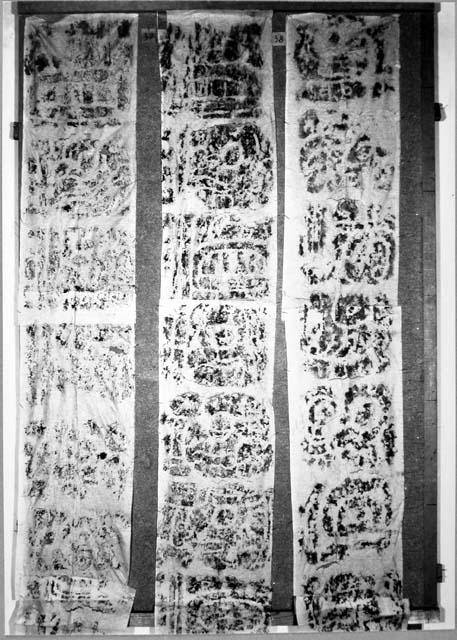 Left - Stela 12 left top.  Middle - Stela 13 left top.  Right - Stela 13