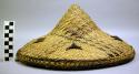 Hat woven with dark and light check pattern