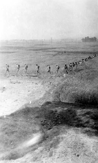 Soldiers marching