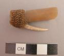 Portion of fish hook with calcite shank