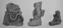 3 figurine bodies, red-brown, unslipped