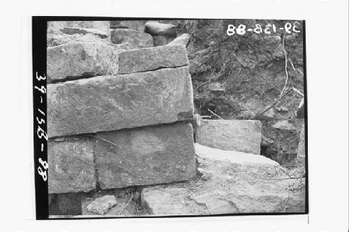 Stones and plaster of terrace floor