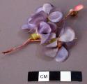 Pair of Light Purple Silk Flower Ornaments, Flowers and Buds on Each Stem
