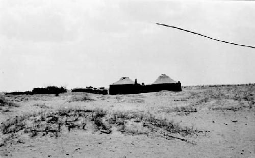 Huts in desert