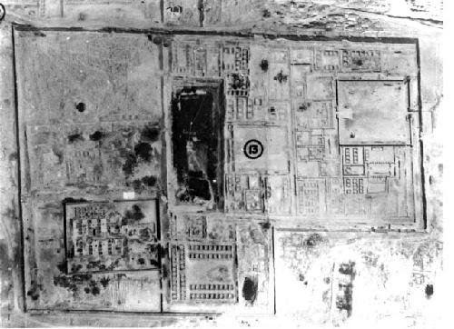 Aerial photograph of area of the archaeological site Chan Chan