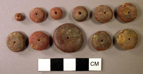 Round or lentoid amber beads