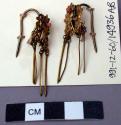 Pair of Copper Alloy (?) Earrings with Bat Motif, Possibly Gold Plated