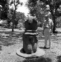 Jaguar sculpture at El Baul