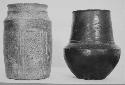 A. High neck jar - plumbate, B. Vase - incised