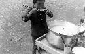 Boy eating soup