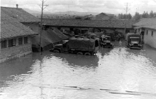 Flooded US military base