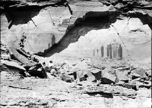 Crew in Front of  Pictographs, Great Gallery