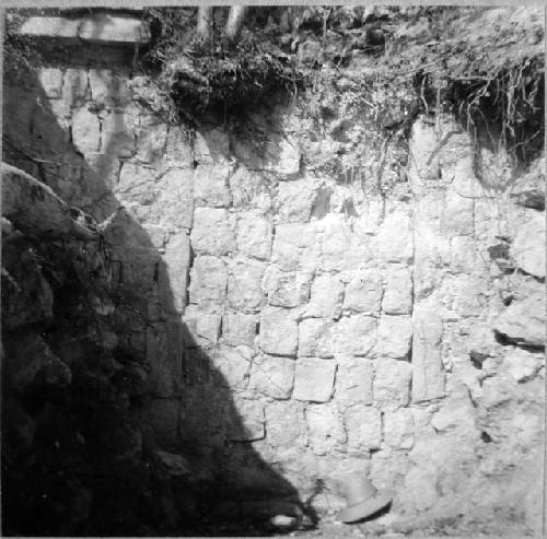 Great Pyramid.  Filled in central doorway, east side.