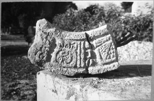 Fragment from West Ring of Ball Court (other side of 80)