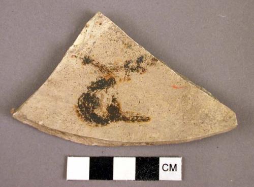 Zoomorphic sherds--bird. Jeddito black on yellow