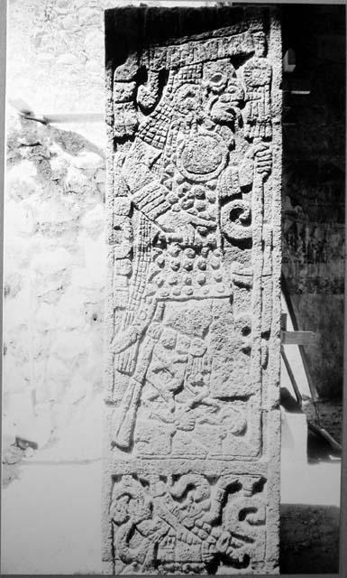 T. of Chac Mool, sculptured + painted column