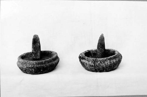 Stone mortars and pestles (2)