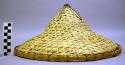 Woven hat with four strip bamboo finial