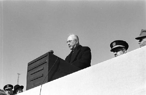 Cardinal Francis Spellman addressing servicemen