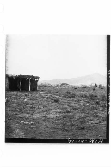 Panorama of South Plaza and Mounds 1-4 from center of Plaza.  End of season.